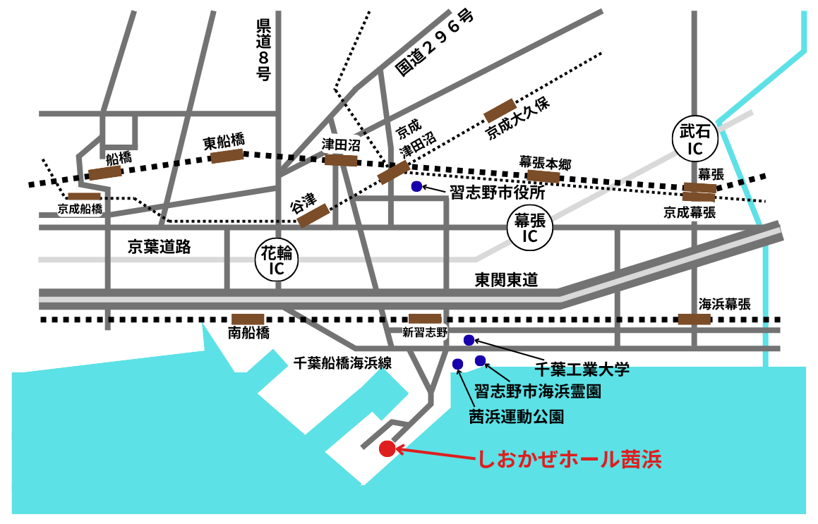 しおかぜホール茜浜の周辺地図